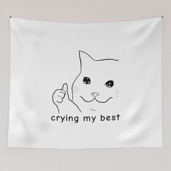 Item preview, Crying My Best - Doodle Cat 1 designed and sold by aurora-borealis.