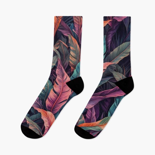 Item preview, Leaves with Shades of Purple, Pink, Peach and Orange - Aesthetic Tropical Plants Foliage - Greenery - Fresh Dense Plants - Vegetation designed and sold by MyArt23.