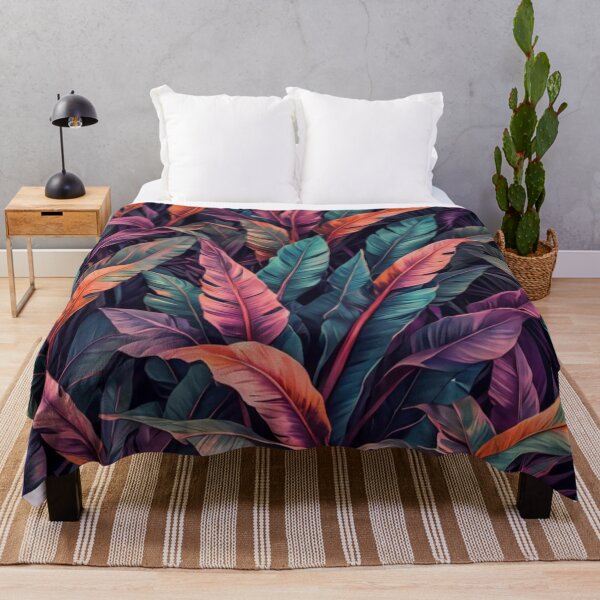 Item preview, Leaves with Shades of Purple, Pink, Peach and Orange - Aesthetic Tropical Plants Foliage - Greenery - Fresh Dense Plants - Vegetation designed and sold by MyArt23.