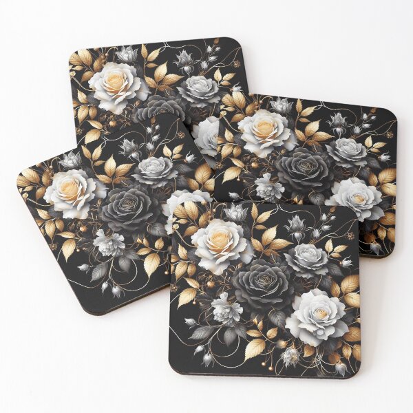 Item preview, Flowers (Black & Gold) designed and sold by Intriguing Designs.