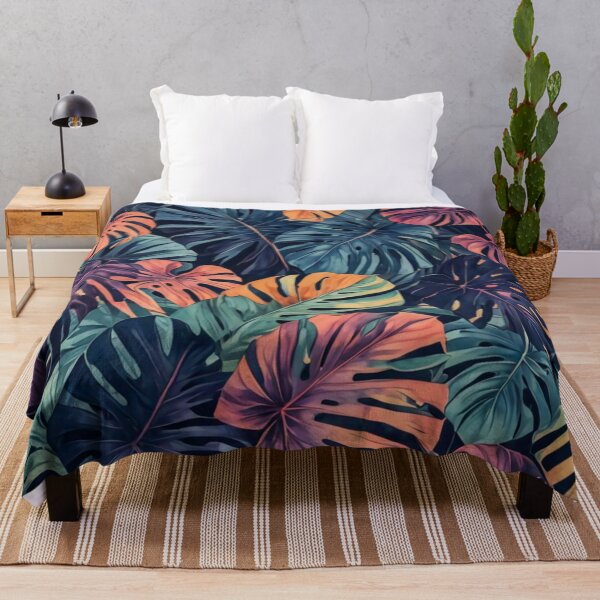 Item preview, Monstera with Shades of Purple, Peach, Blue and Pink - Aesthetic Tropical Plants Foliage - Greenery - Fresh Dense Plants - Vegetation designed and sold by MyArt23.