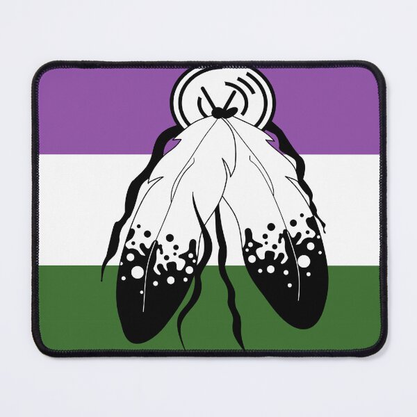 Item preview, Genderqueer Pride Flag Pattern with Two Spirited Feathers designed and sold by LiveLoudGraphic.