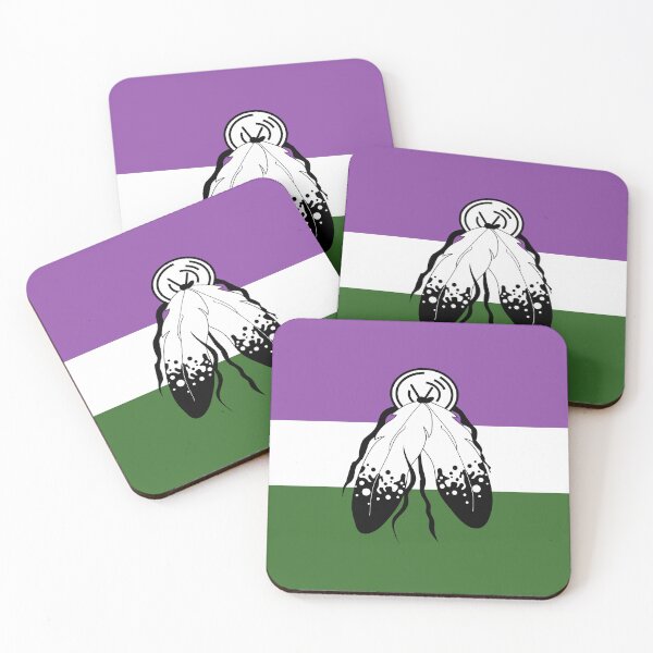 Item preview, Genderqueer Pride Flag Pattern with Two Spirited Feathers designed and sold by LiveLoudGraphic.