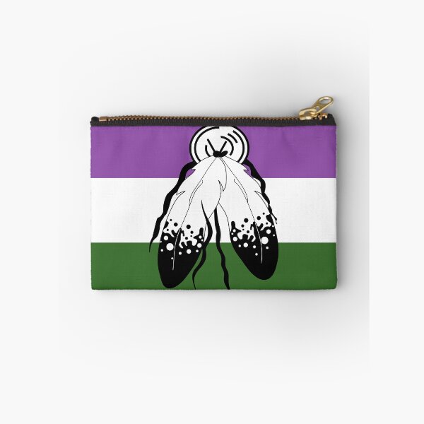 Item preview, Genderqueer Pride Flag Pattern with Two Spirited Feathers designed and sold by LiveLoudGraphic.