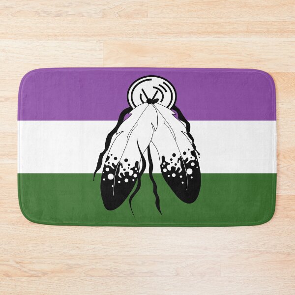 Item preview, Genderqueer Pride Flag Pattern with Two Spirited Feathers designed and sold by LiveLoudGraphic.