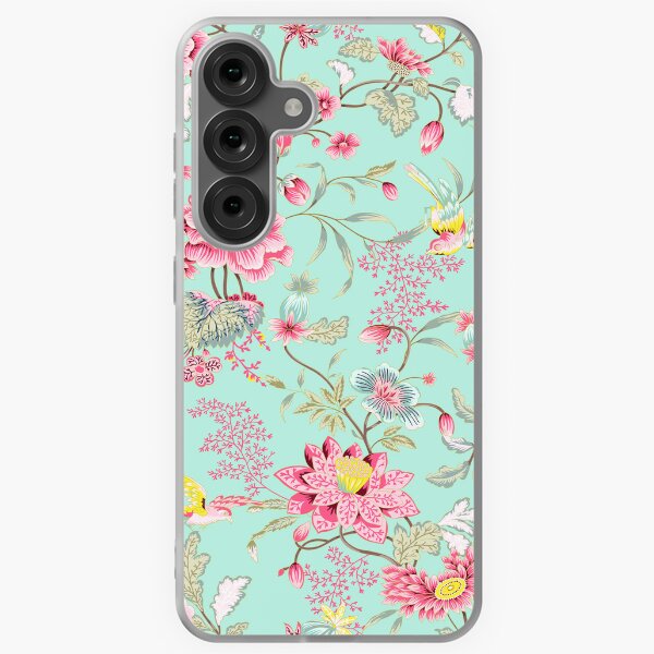 Vista previa del artículo con la obra «Flores orientales turquesa brillante», diseñado y vendido por greenoriginals.
