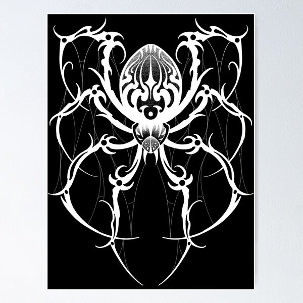 Item preview, Dark neotribal white spider designed and sold by 7Delamancha.