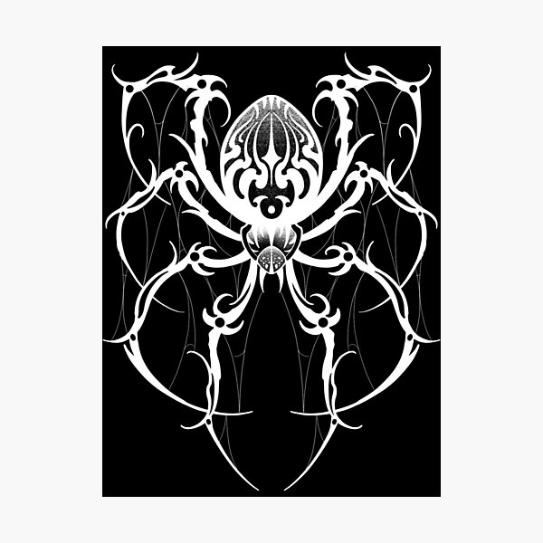 Item preview, Dark neotribal white spider designed and sold by 7Delamancha.