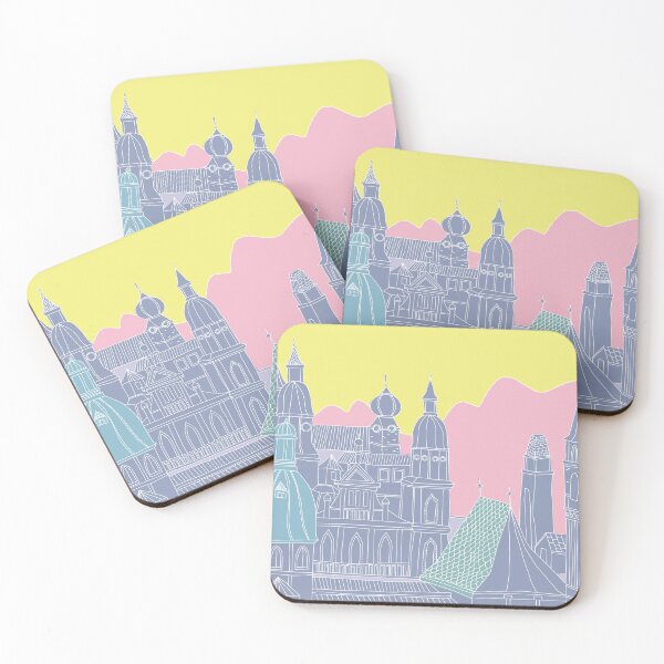 Item preview, Pastel Skyline – European Cathedral Line Art designed and sold by dearjunie.