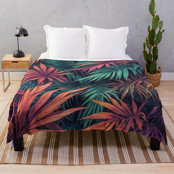 Item preview, Tropical Palm Leaves with Shades of Orange Peach, Purple and Pink - Aesthetic Tropical Plants Foliage - Greenery - Fresh Dense Plants - Vegetation designed and sold by MyArt23.