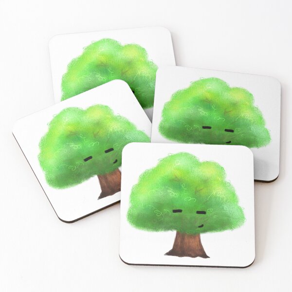 Item preview, Messy crayon tree character smiling illustration designed and sold by CuteLemon00.