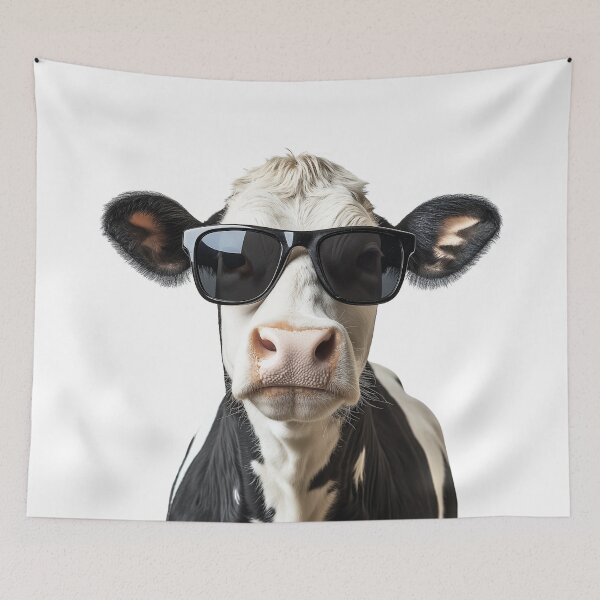Item preview, Funny cool Dairy Cow wearing sunglasses designed and sold by LazyOwlStore.