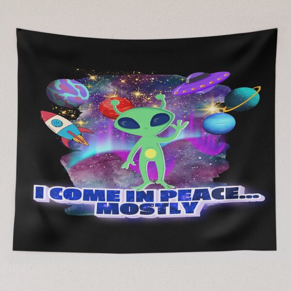 Item preview, Funny Alien Shirt – I Come in Peace designed and sold by ArtbyCrystal.