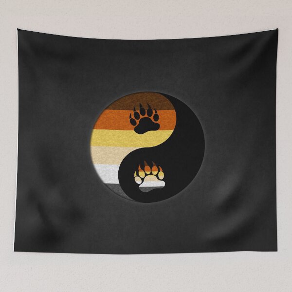 Item preview, Gay Bear Pride Yin and Yang Symbol in Pride Flag Colors designed and sold by LiveLoudGraphic.