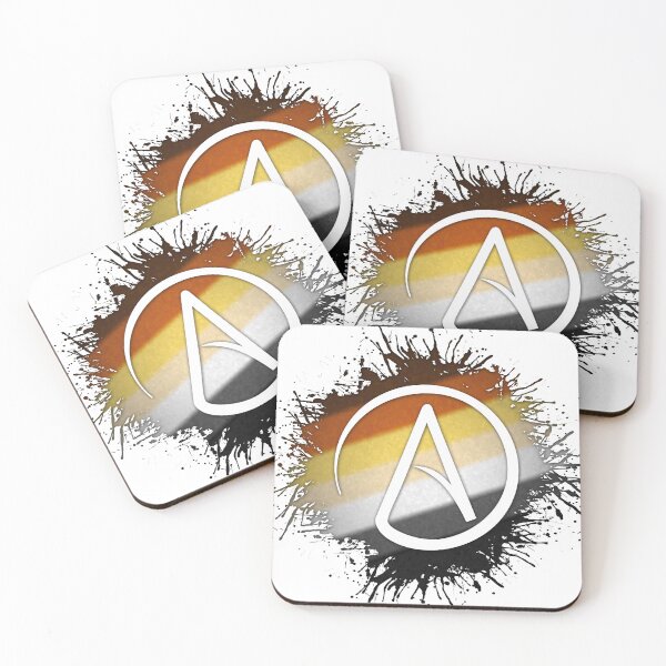 Item preview, Paint Splatter Gay Bear Pride Flag Atheist Symbol designed and sold by LiveLoudGraphic.