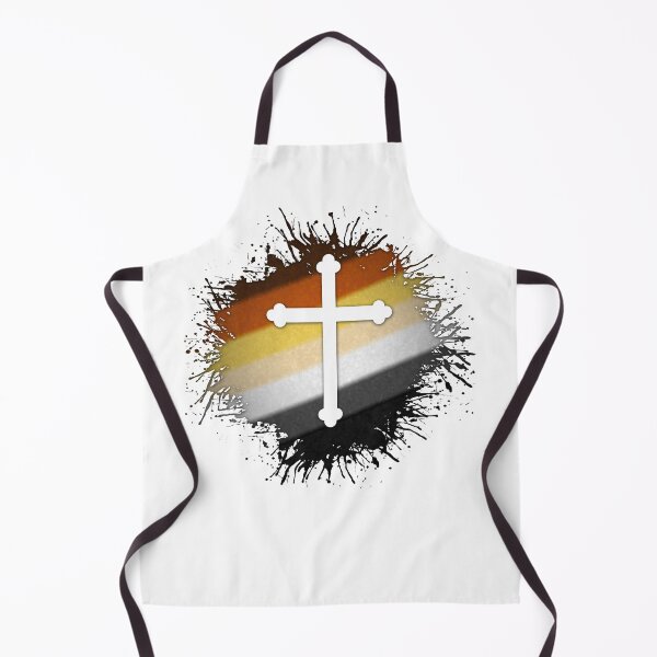 Item preview, Paint Splatter Gay Bear Pride Flag Cross Symbol designed and sold by LiveLoudGraphic.