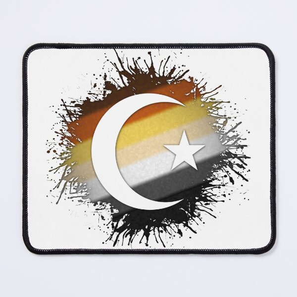Item preview, Paint Splatter Gay Bear Pride Flag Star and Crescent Symbol designed and sold by LiveLoudGraphic.
