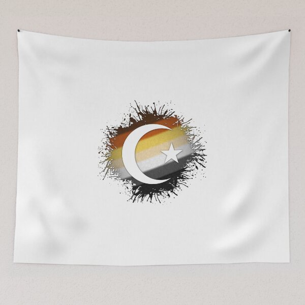 Item preview, Paint Splatter Gay Bear Pride Flag Star and Crescent Symbol designed and sold by LiveLoudGraphic.