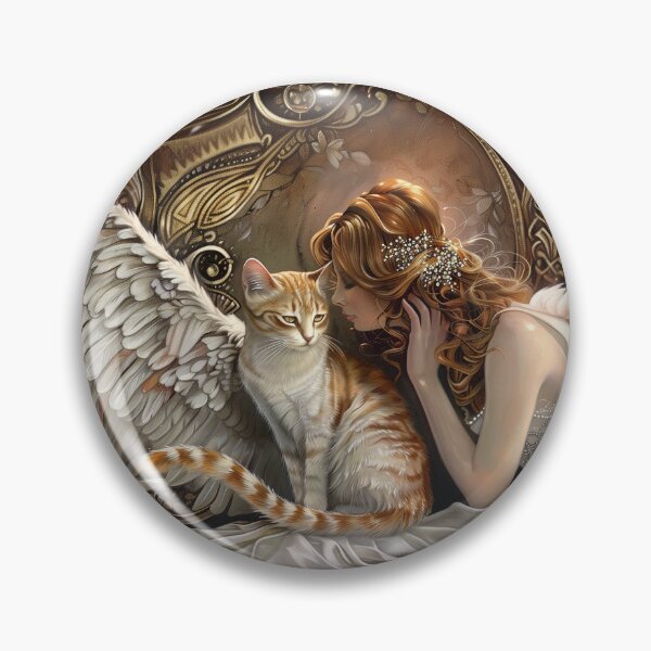 Item preview, Angel and cat in Art Deco designed and sold by CoLuminary.