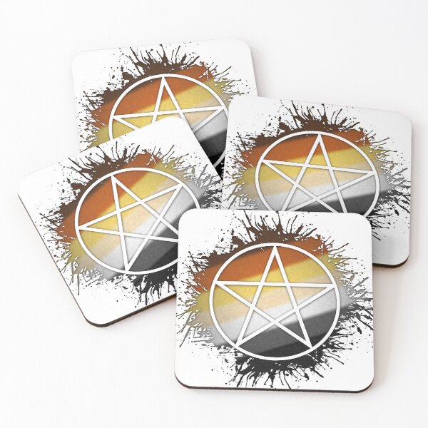 Item preview, Paint Splatter Gay Bear Pride Flag Pentacle Symbol designed and sold by LiveLoudGraphic.