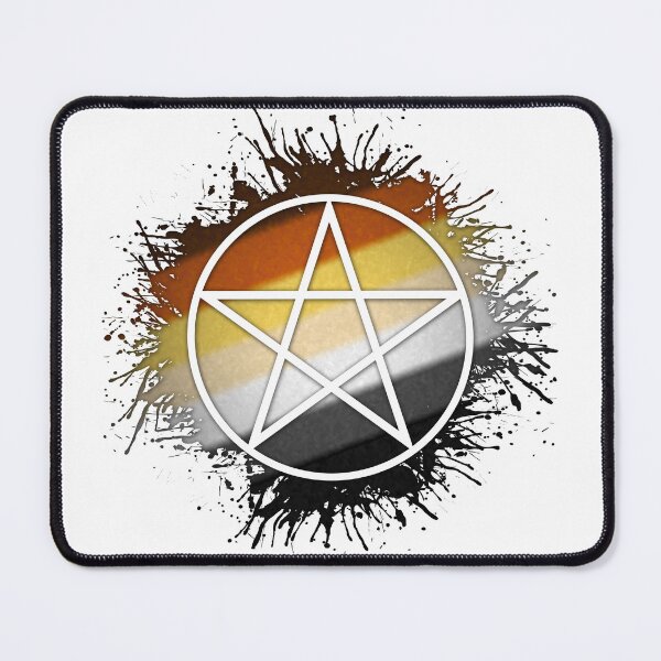 Item preview, Paint Splatter Gay Bear Pride Flag Pentacle Symbol designed and sold by LiveLoudGraphic.