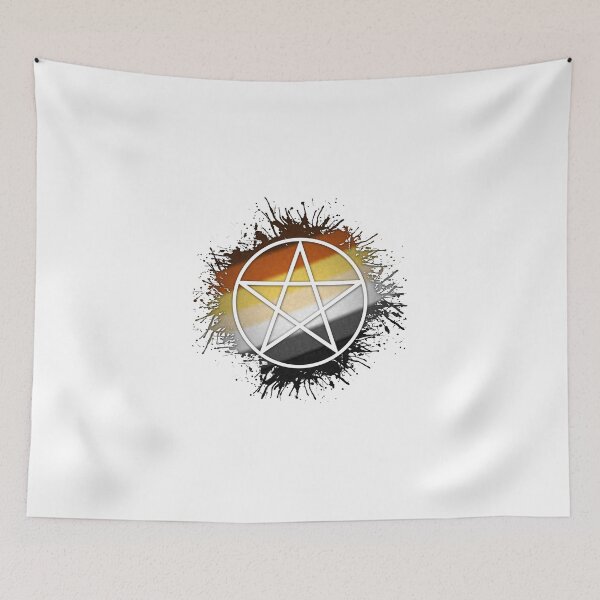 Item preview, Paint Splatter Gay Bear Pride Flag Pentacle Symbol designed and sold by LiveLoudGraphic.