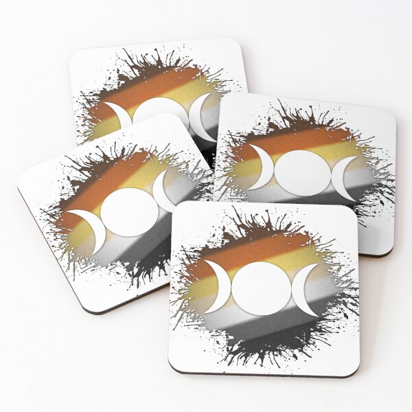 Item preview, Paint Splatter Gay Bear Pride Flag Triple Goddess Moon Symbol designed and sold by LiveLoudGraphic.