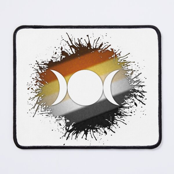 Item preview, Paint Splatter Gay Bear Pride Flag Triple Goddess Moon Symbol designed and sold by LiveLoudGraphic.