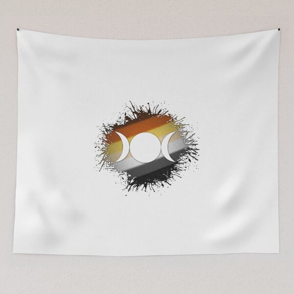 Item preview, Paint Splatter Gay Bear Pride Flag Triple Goddess Moon Symbol designed and sold by LiveLoudGraphic.