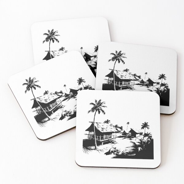 Item preview, Island Village Bamboo Asian Nipa Hut Kubo Seaside Houses designed and sold by inkoutninja.