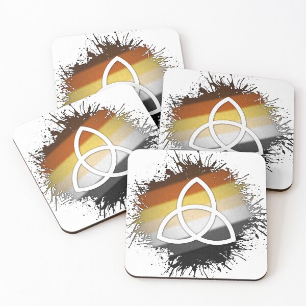 Item preview, Paint Splatter Gay Bear Pride Flag Triquetra Symbol designed and sold by LiveLoudGraphic.