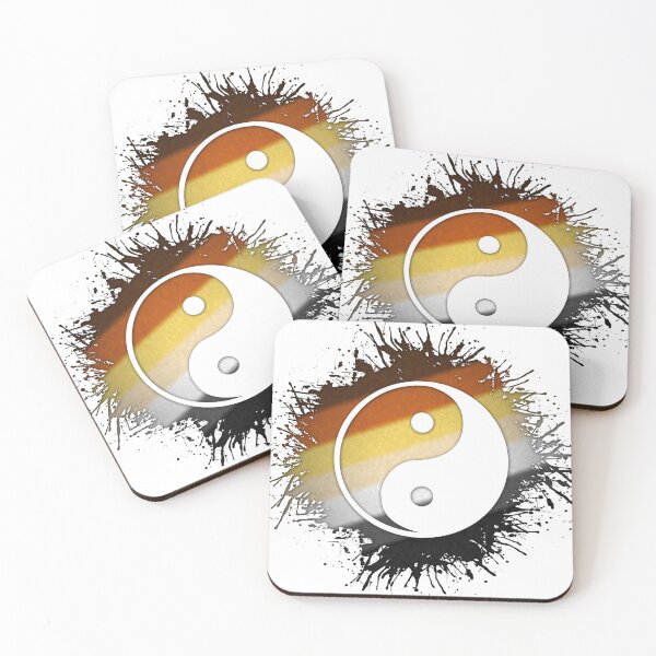 Item preview, Paint Splatter Gay Bear Pride Flag Yin and Yang Symbol designed and sold by LiveLoudGraphic.