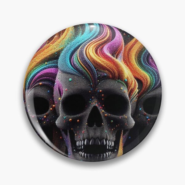 Item preview, 3 Rainbow Punk Skulls designed and sold by Ghostface2025.