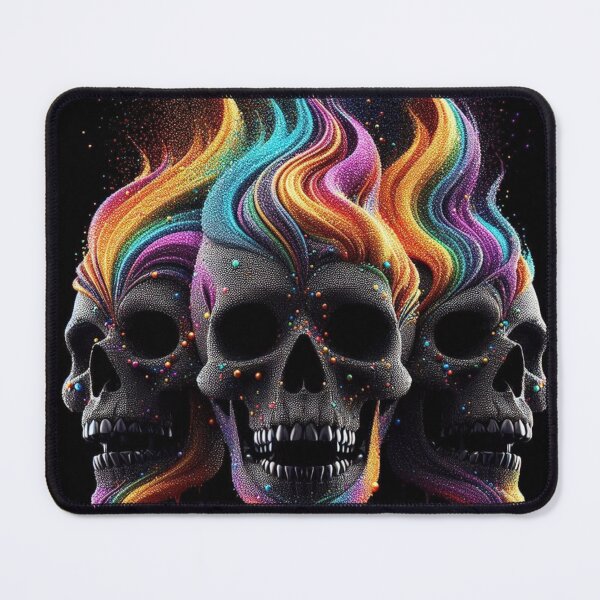 Item preview, 3 Rainbow Punk Skulls designed and sold by Ghostface2025.