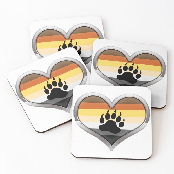 Item preview, Large Gay Bear Pride Flag Colored Heart with Chrome Frame designed and sold by LiveLoudGraphic.