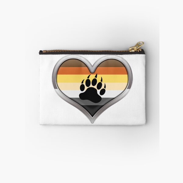 Item preview, Large Gay Bear Pride Flag Colored Heart with Chrome Frame designed and sold by LiveLoudGraphic.