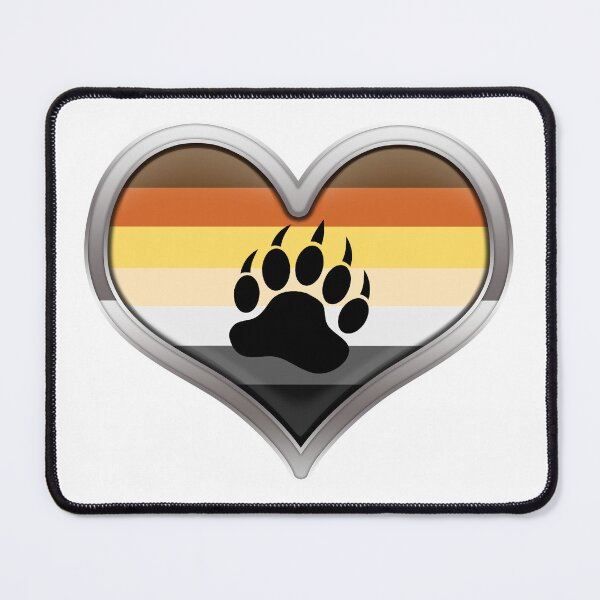 Item preview, Large Gay Bear Pride Flag Colored Heart with Chrome Frame designed and sold by LiveLoudGraphic.
