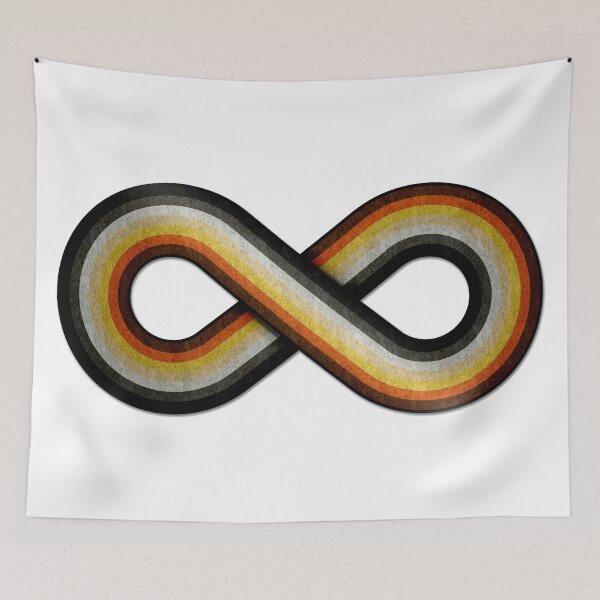 Item preview, Large Infinity Symbol Striped with Gay Bear Pride Flag designed and sold by LiveLoudGraphic.