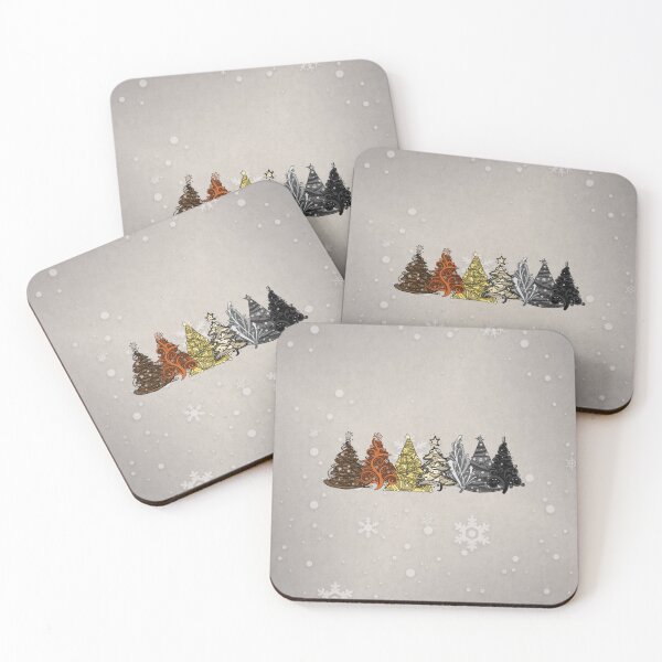 Item preview, Row of Seven Gay Bear Pride Flag Christmas Trees Vector designed and sold by LiveLoudGraphic.