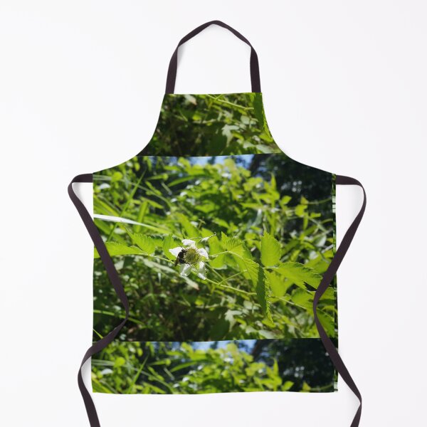 Item preview, Honey bee sucking on a bunch of white flowers and buds of hawthorn that are waiting for pollination designed and sold by Yusuf-Design.