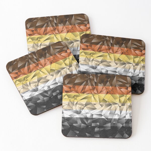 Item preview, Abstract Fractal Triangles Gay Bear Pride Flag Pattern designed and sold by LiveLoudGraphic.