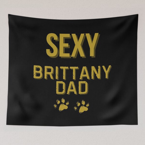 Item preview, Sexy Brittany Dad – Bold Gold Textured Paw Print Design designed and sold by Fredster1966.