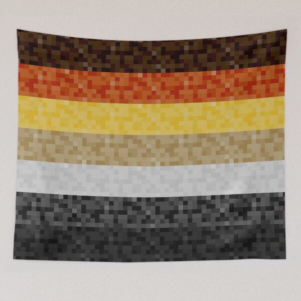 Item preview, Gay Bear Pride Pixel Flag Repeating Background designed and sold by LiveLoudGraphic.