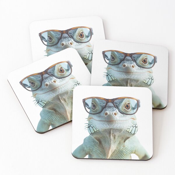 Item preview, Funny cool Green iguana wearing sunglasses designed and sold by LazyOwlStore.