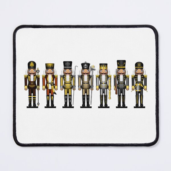 Item preview, Row of Seven Gay Bear Pride Flag Winter Nutcrackers designed and sold by LiveLoudGraphic.