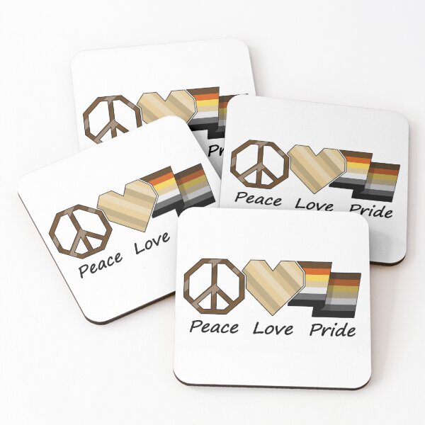 Item preview, Peace, Love, and Pride design in Gay Bear pride flag colors designed and sold by LiveLoudGraphic.