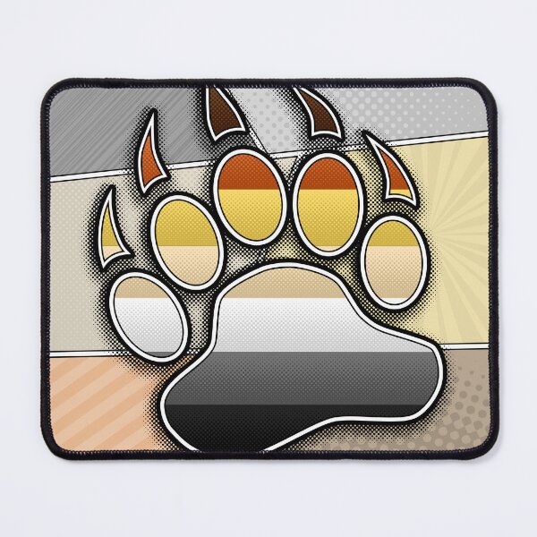 Item preview, Halftone Gay Bear Pride Paw with Flag Background designed and sold by LiveLoudGraphic.