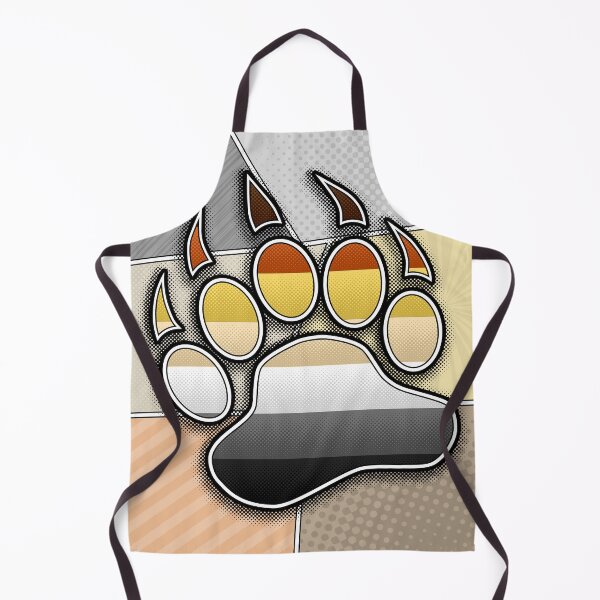 Item preview, Halftone Gay Bear Pride Paw with Flag Background designed and sold by LiveLoudGraphic.