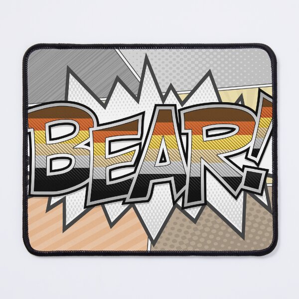 Item preview, Halftone Gay Bear Pride Typography with Flag Background designed and sold by LiveLoudGraphic.
