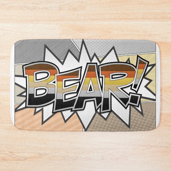 Item preview, Halftone Gay Bear Pride Typography with Flag Background designed and sold by LiveLoudGraphic.